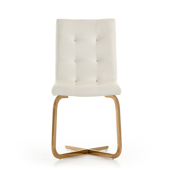Haslet Modern White & Rosegold Dining Chair (Set Of 2) Model VGVCB810-WHT