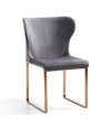 Modrest Chadwick Modern Grey Velvet & Rosegold Dining Chair Model VGHBHN54-GRY