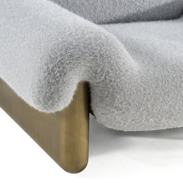 Divani Casa Imagine Contemporary Grey Fabric & Antique Brass Accent Chair Model VGFA-CE2014