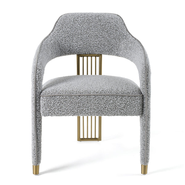 Modrest Kasem Modern Grey Fabric & Gold Dining Chair Model VGMF-D1204-GRY