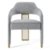 Modrest Kasem Modern Grey Fabric & Gold Dining Chair Model VGMF-D1204-GRY