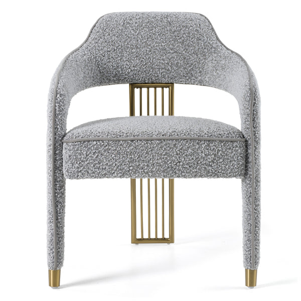 Modrest Kasem Modern Grey Fabric & Gold Dining Chair Model VGMF-D1204-GRY