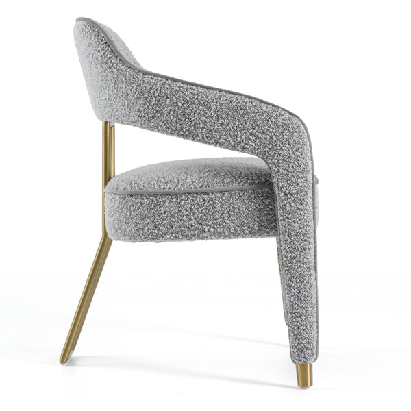 Modrest Kasem Modern Grey Fabric & Gold Dining Chair Model VGMF-D1204-GRY