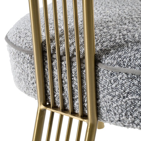 Modrest Kasem Modern Grey Fabric & Gold Dining Chair Model VGMF-D1204-GRY