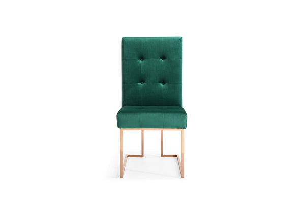 Modrest Legend Modern Green Velvet & Rosegold Dining Chair (Set Of 2) Model VGVCB012-GRN