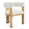 Modrest Letha Modern Cream Fabric & Burl Dining Chair Model VGMY-3805-AC-CRM