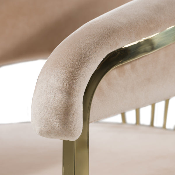 Modrest Linda Modern Beige Velvet And Gold Dining Chair Model VGZA-Y429-BEI-DC