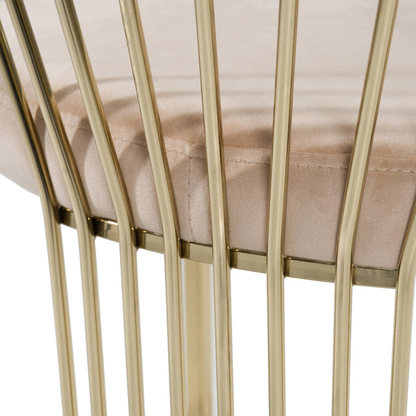 Modrest Linda Modern Beige Velvet And Gold Dining Chair Model VGZA-Y429-BEI-DC