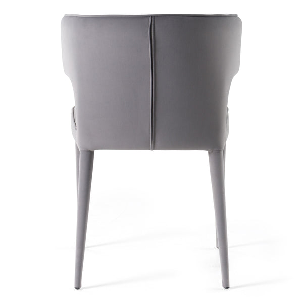 Modrest Lucero Modern Grey Velvet Arm Dining Chair Model VGYF-DC1021-GV