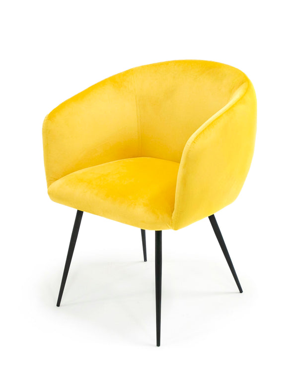 Modrest Luzerne Modern Yellow Velvet Dining Chair Model VGYFDC1041-YEL-DC