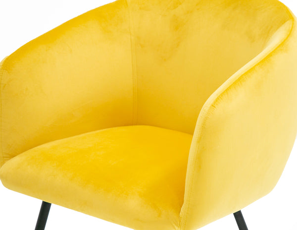 Modrest Luzerne Modern Yellow Velvet Dining Chair Model VGYFDC1041-YEL-DC