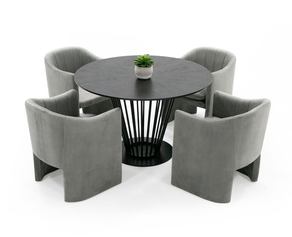 Modrest Conroy Modern Black Round Dining Table Model VGFH-0259917-BB-BLK-DT