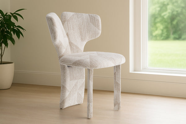 Modrest Masuda Modern Beige Pattern Fabric Dining Chair (Set Of 2) Model VGOD-ZW-24081-BGE