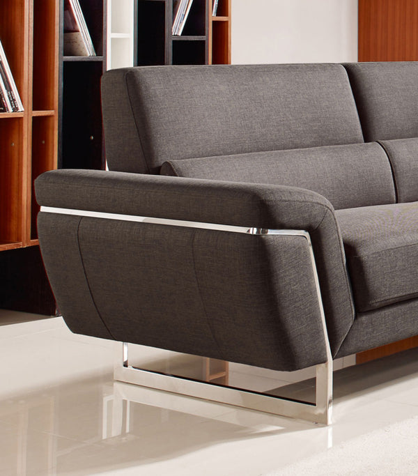 Divani Casa Navarro Modern Brown Fabric Sectional Sofa With Right Facing Chaise Model VGMB-1612-RAF