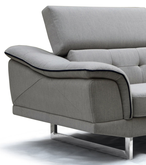 Divani Casa Gaviota Modern Grey Fabric Sectional Sofa Model VGMB-1617-GRY