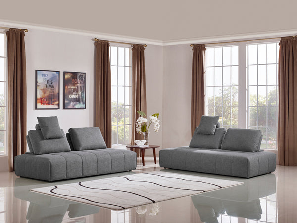Divani Casa Edgar Modern Grey Fabric Modular Sectional Sofa Model VGMB-1765-GRY
