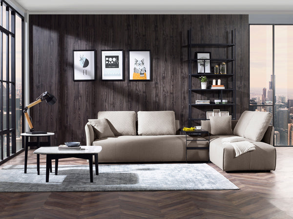 Divani Casa Polson Modern Light Grey Fabric Modular Sectional Sofa Bed Model VGMB-1869-LTGRY