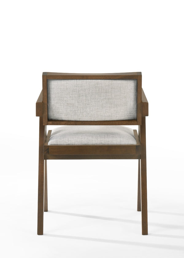 Modrest Fern Modern Walnut And Beige Dining Chair Set Of 2 Model VGMA-MI-1116-WB