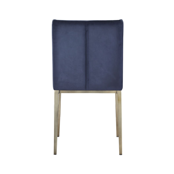 Modrest Mimi Contemporary Blue Velvet & Antique Brass Dining Chair (Set Of 2) Model VGGAGA-6544CH-BLU-DC