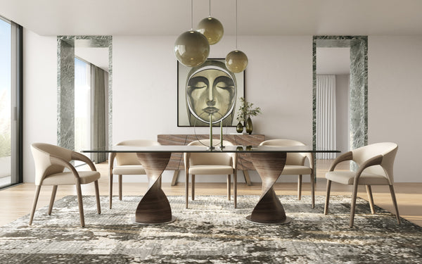 Modrest Cleveland Contemporary Glass And Grey Ash Dining Table Model VGCS-DT-16152-GRY