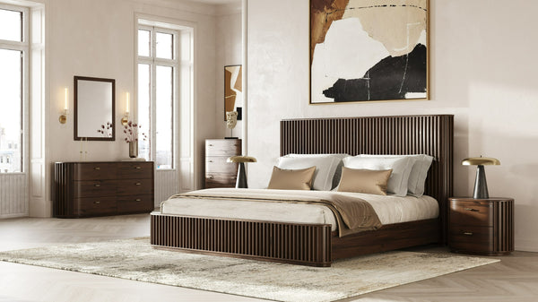 Modrest Fields Modern Walnut Acacia Mirror Model VGWD-VGD3-MIR-WAL