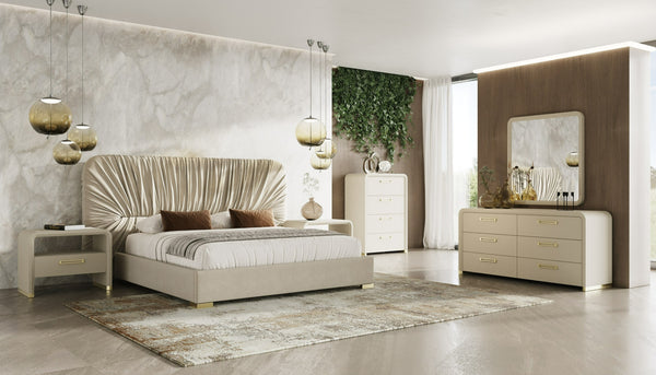 Modrest Florence Modern Beige Leatherette Mirror Model VGVC-J2410-M