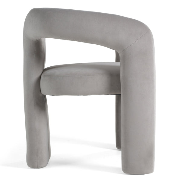 Modrest Mulgrew Modern Light Grey Velvet Dining Chair Model VGMF-D1128-LTGRY