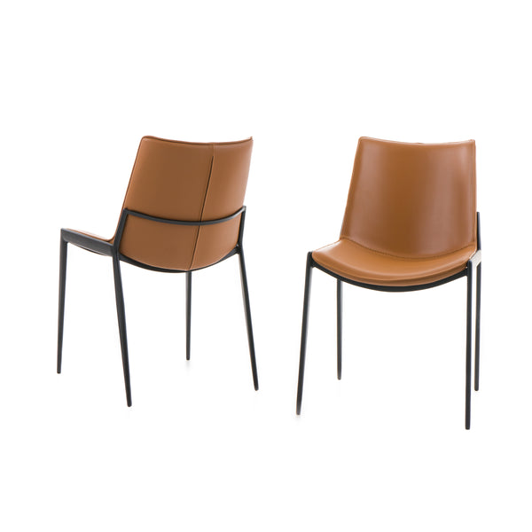 Modrest Murray Modern Camel Vegan Leather Dining Chair (Set Of 2) Model VGHR-3634-CML