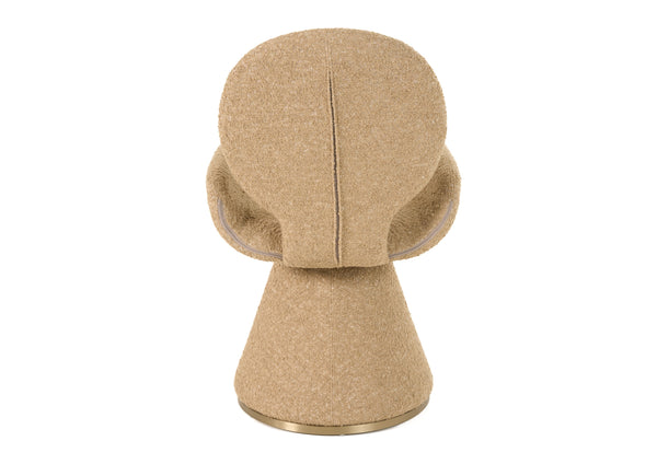 Modrest Neptune Contemporary Beige Fabric & Brushed Brass Dining Chair Model VGVC-B2369-BGE