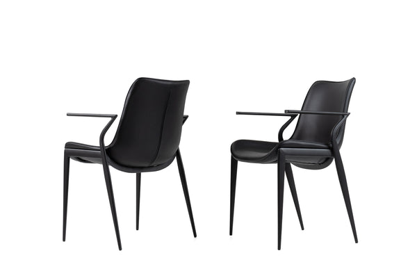 Modrest Osprey Modern Black Vegan Leather Dining Chair (Set Of 2) Model VGHR-3568-N-BLK