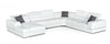 Divani Casa Pella Modern White Italian Leather U Shaped Sectional Sofa Model VGCA5106-LAF