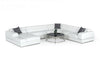 Divani Casa Pella Modern White Italian Leather U Shaped Sectional Sofa Model VGCA5106-LAF