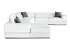 Divani Casa Pella Modern White Italian Leather U Shaped Sectional Sofa Model VGCA5106-LAF