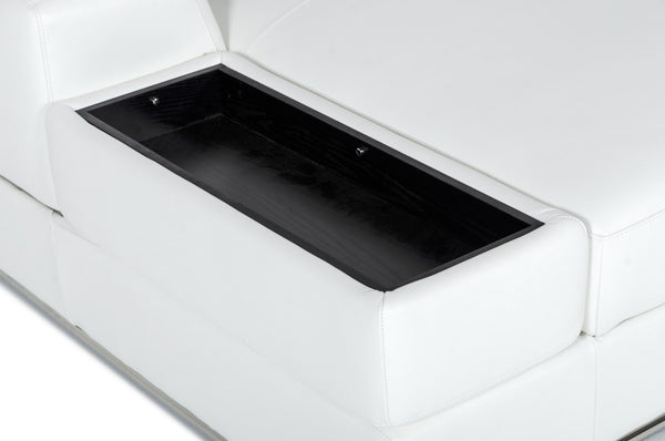 Divani Casa Pella Modern White Italian Leather U Shaped Sectional Sofa Model VGCA5106-LAF