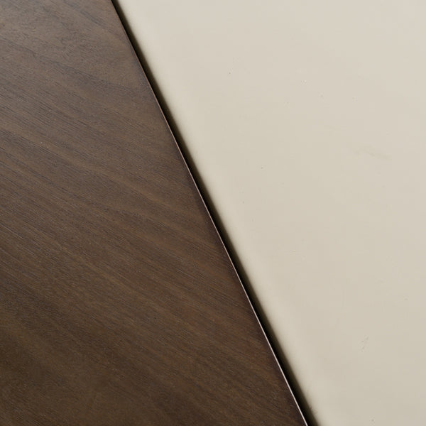 Modrest Pilot Modern Dark Walnut & Beige Leather Desk Model VGVC-BT2323