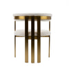 Modrest Pontiac Modern Beige Sherpa & Gold Dining Chair Model VGZAY129-BEI-DC
