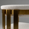 Modrest Pontiac Modern Beige Sherpa & Gold Dining Chair Model VGZAY129-BEI-DC