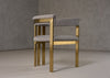 Modrest Pontiac Modern Grey Velvet & Champagne Gold Dining Chair Model VGZAY129-GRYG