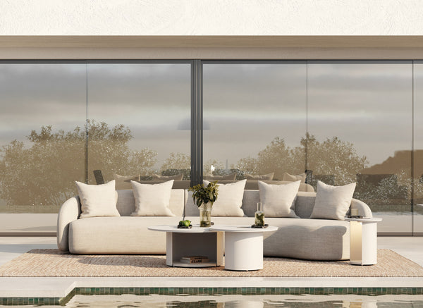 Renava Tabarca Outdoor Beige Fabric Sectional Sofa Model VGVK-F0172-R-2UL-BGE