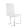 Modrest Frankie Modern White & Brushed Stainless Steel Dining Chair Model VGGA-6917CH-WHT-SS-DC