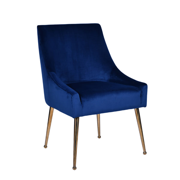 Modrest Castana Modern Blue Velvet & Gold Dining Chair (Set Of 2) Model VGRH-RHS-DC-101-BLU