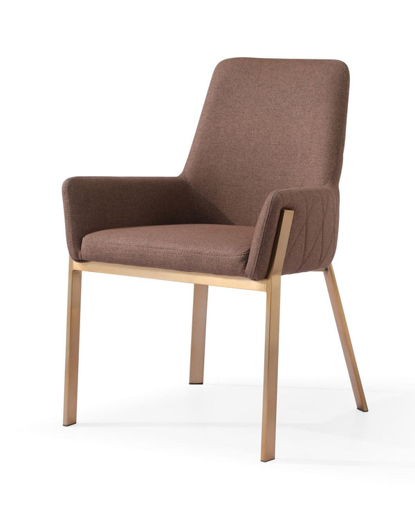 Modrest Robin Modern Brown & Brass Dining Chair Model VGVCB8366-BRN-DC