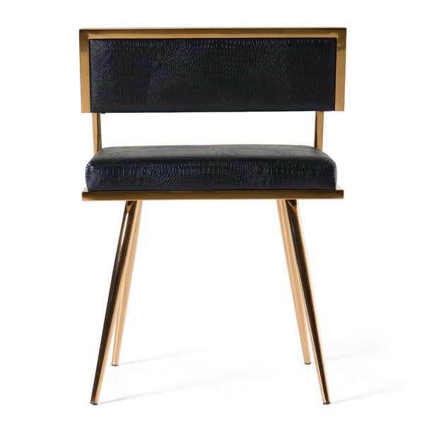 Modrest Rosario Modern Black & Rosegold Dining Chair Model VGVCB879-BLK
