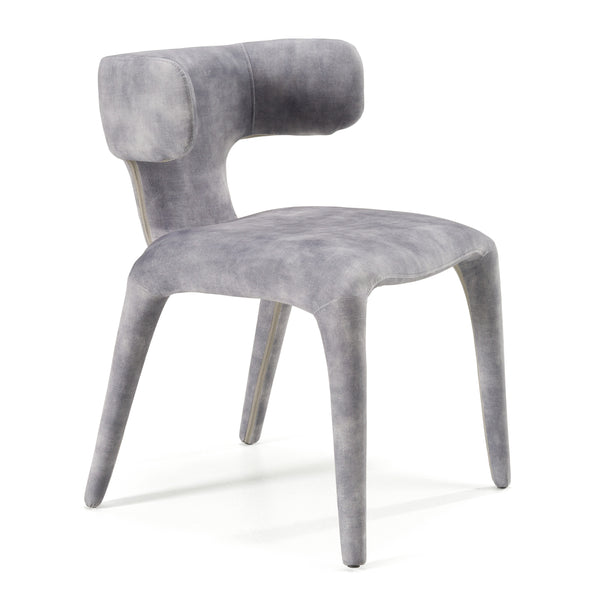 Modrest Saehee Modern Grey Blue Velvet Dining Chair Model VGEU-MC-7512CH-GRY