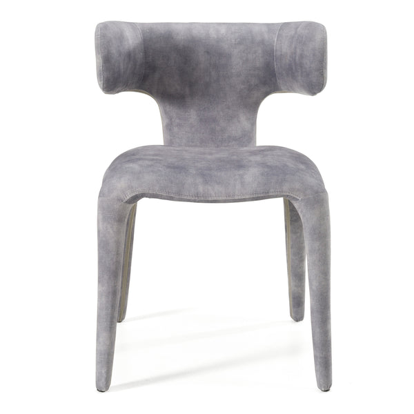 Modrest Saehee Modern Grey Blue Velvet Dining Chair Model VGEU-MC-7512CH-GRY