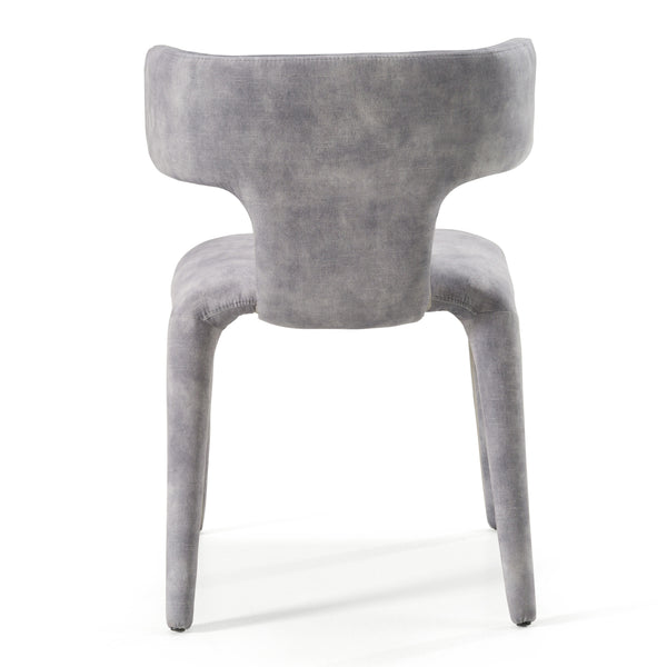 Modrest Saehee Modern Grey Blue Velvet Dining Chair Model VGEU-MC-7512CH-GRY