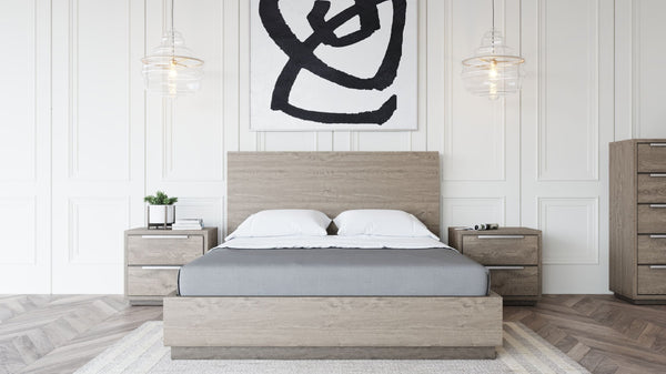 Eastern King Modrest Samson Contemporary Grey & Silver Bedroom Set Model VGLBHAMI-SET-EK