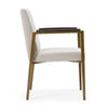 Modrest Sanders Modern Off White Fabric & Brass Dining Chair Model VGGA-6235CH-1-OFF