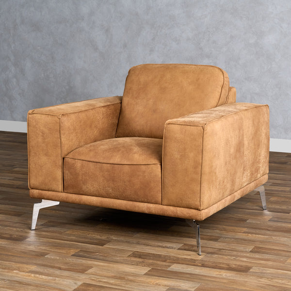 Lamod Italia Soho Italian Cognac Leather Armchair Model VGDTSOHO-COGNAC-CH