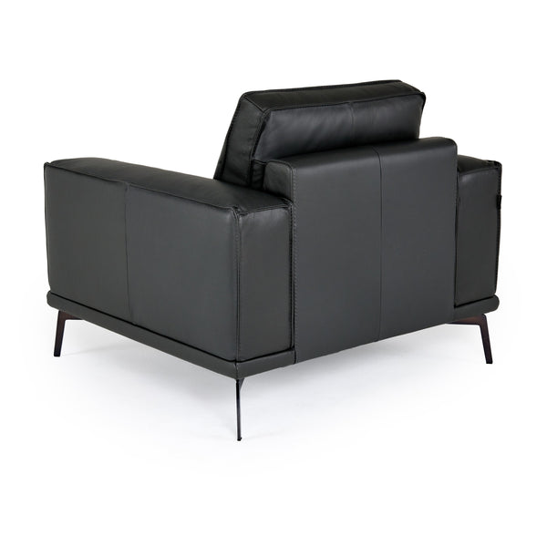 Lamod Italia Soho Italian Grey Leather Armchair Model VGDTSOHO-GREY-CHR